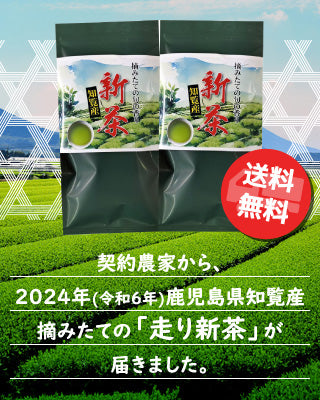 契約農家から、2024年(令和6年)鹿児島県知覧産摘みたての「走り新茶」が届きました。