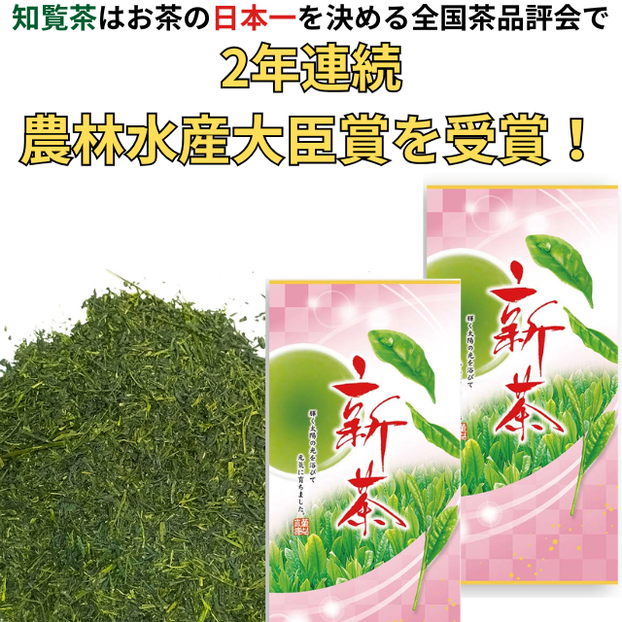 鹿児島知覧産 深蒸し新茶2袋／2026年(令和8年)摘みたて新茶 – お茶の